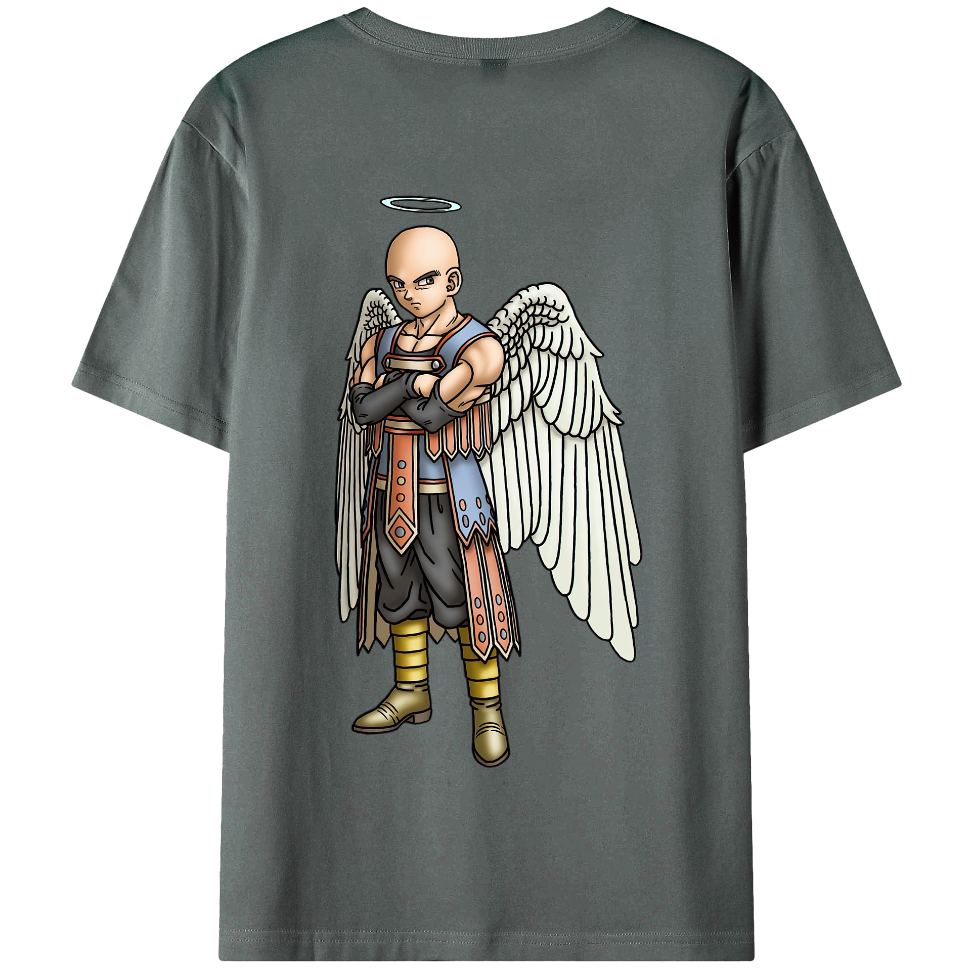 （画像用） ドラゴンクエスト Doragon Kuesuto Dragon Quest 綿100％半袖Tシャツ（背面プリント）